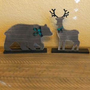 Target Wood Deer & Bear Christmas Decor Wood Decor
